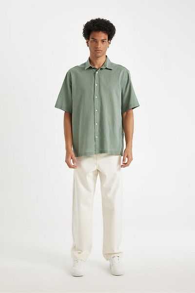 DeFacto Κοντομάνικο πουκάμισο από ποπλίνα RelAXeD Fit - D8352AX24HS