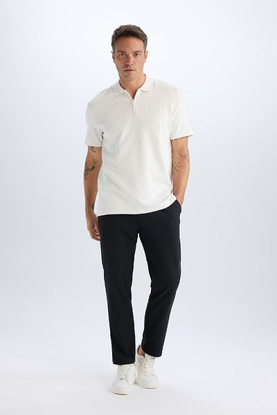 DeFacto Tricou polo cu mânecă scurtă, cu jumătate de fermoar, cu croială normală D7227AX25SP