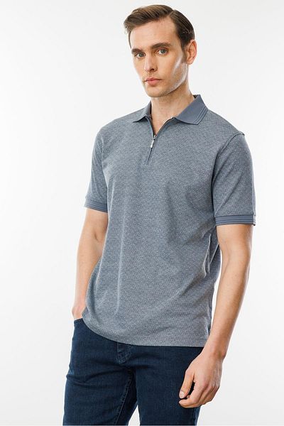 Desen Triko Ανδρικό μπλουζάκι Jacquard με φερμουάρ
