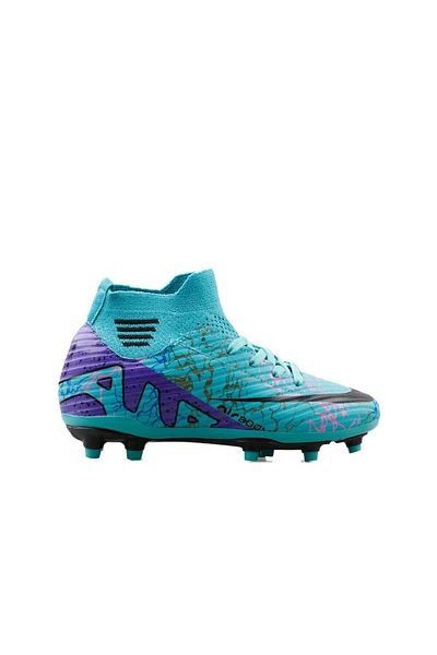 CihanShoes Original Ankle Sock Children's Football Boots - Astroturf Field Turquoise Color Number 31-35