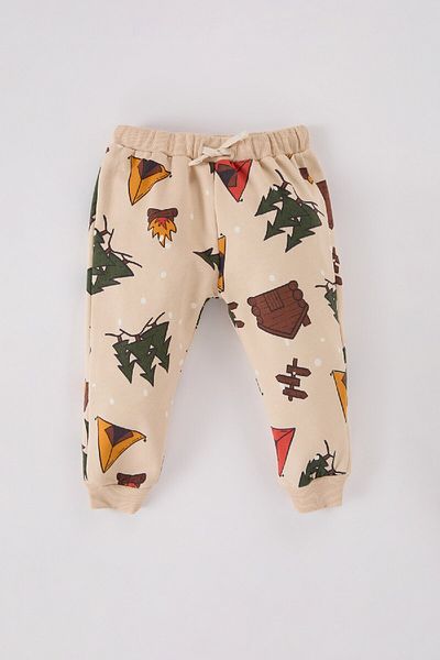 DeFacto New Year Printed for Baby Boy - Crew Neck Sweatshirt and Elastic Below Waist D5932A524Wn