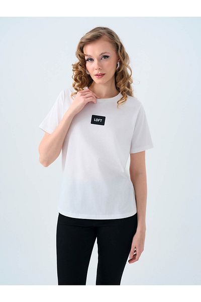Loft Regular Fit Λευκό γυναικείο μπλουζάκι Lf2039148
