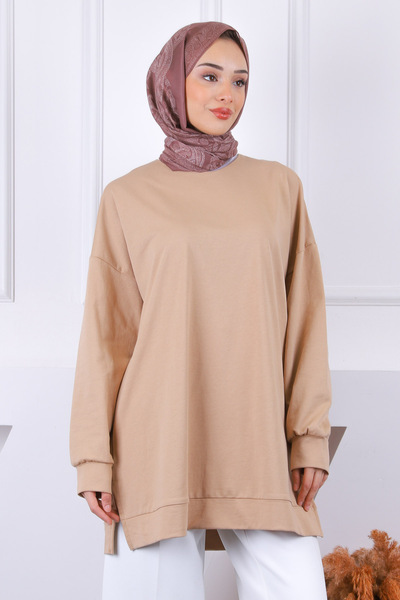 İmajButik Βιζόν Βαμβακερό ύφασμα ιδρώτας με σκίσιμο στο πλάι