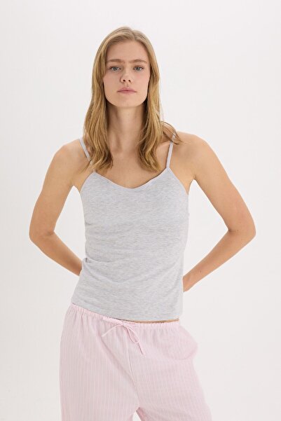 DeFacto Cotton Undershirt with Rope Strap Pad-Fall in Love N6090Az25Sp