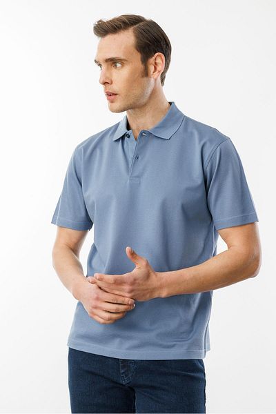 Desen Triko Ανδρικό μπλουζάκι Polo Neck Pique Mercerized D.Blue