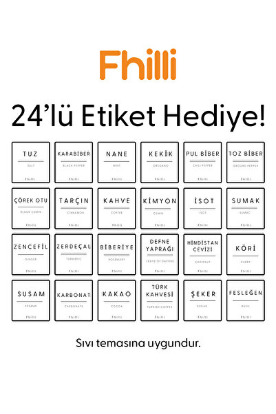 Fhilli Oslo - 6-Piece Metal Lid Vacuum Glass Storage Container Spice Jar 300ml