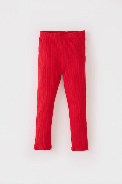 DeFacto Baby Girls Pajama Set Ribbed Camisole Crew Neck Embroidered Long Sleeve Top with Elastic Waist Long Bottom