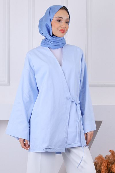 İmajButik Baby Blue Cross δεμένο κιμονό