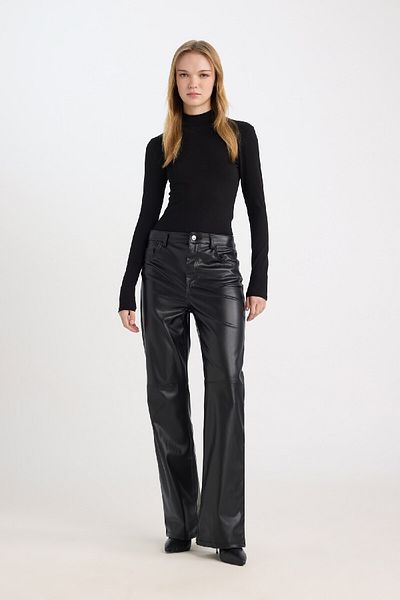 DeFacto Coool Half Turtleneck Basic μονόχρωμο μακρυμάνικο κορμάκι D8034AX24WN