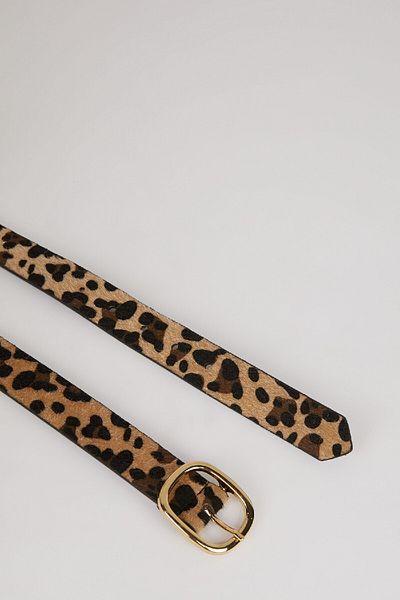 DeFacto Damen-Kleidergürtel aus Kunstleder mit Leopardenmuster – D8307AXNS