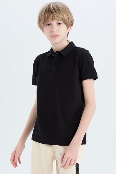 DeFacto Boy's Basic Plain Pique Short Sleeve Polo T-Shirt K1689A625Sm