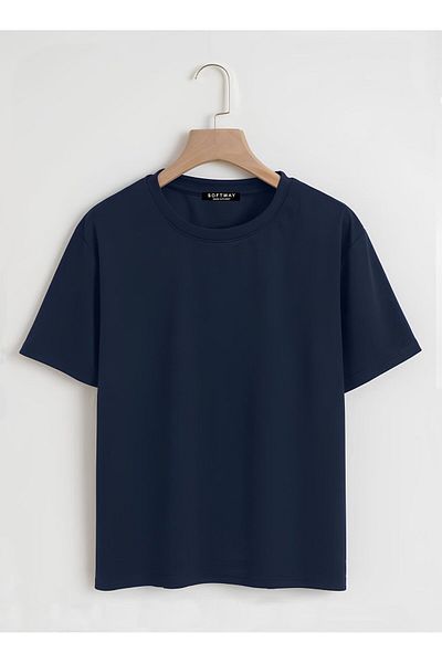 SOFTWAY Unisex Οργανικό Oversize T-shirt με εκτύπωση πεταλούδας - Ναυτικό μπλε