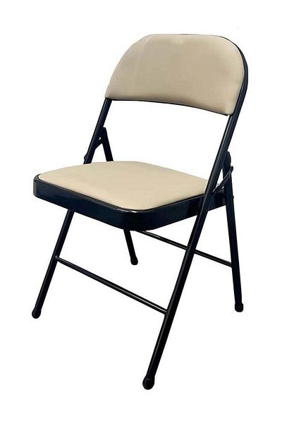 Cady One Folding chair for trips and camping, beige leather fabric