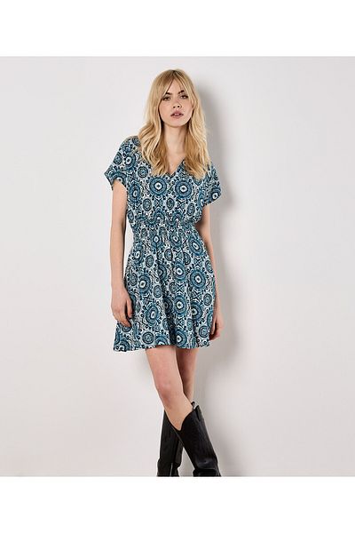 Apricot Batik Print Minikleid