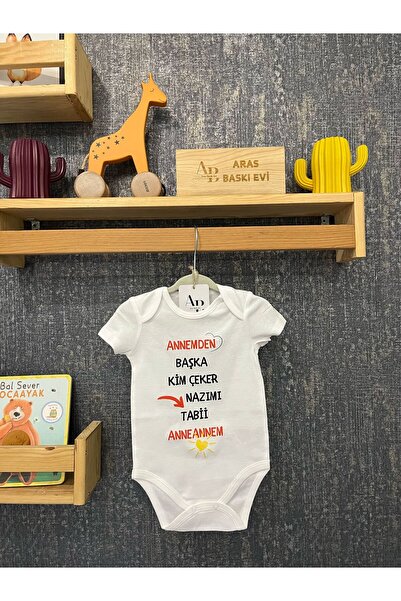 ARASBASKIEVİ Organic 100% Cotton Who Else Can Nazimi Than My Mom Baby Body Wh...