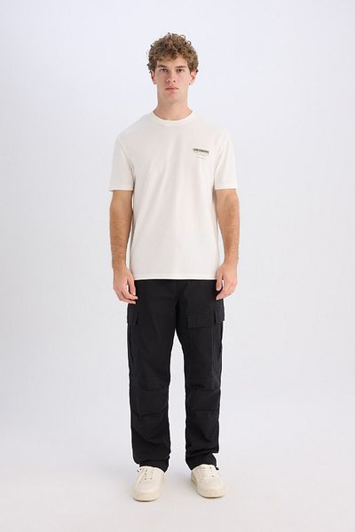 DeFacto Regular Fit Crew Neck Back Potištěné tričko z těžké tkaniny s krátkým rukávem D7331AX25SP