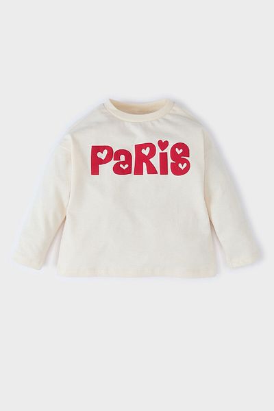 DeFacto Baby Girl Crew Neck Printed Long Sleeve T-Shirt D7870A525Sp