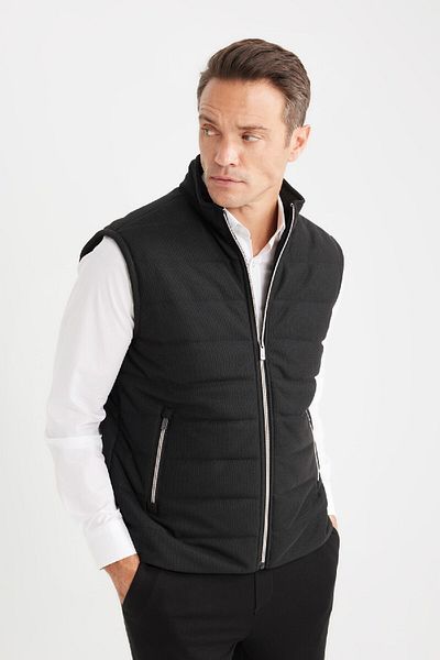 DeFacto Slim Fit Slim Fit Stehkragen-Reißverschlussweste D7536AX25SP
