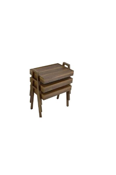 ROYAL ROSE Pixel Furniture 3 Piece Rectangular Coffee and Tea Serving Table Set