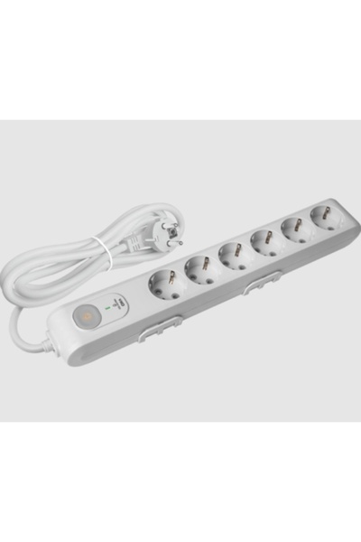 VİKO Anahtarlı Şok Aşırı Akım Korumalı 6lı - Altılı 1.5mt Kablolu Grup Priz Çocuk Emniyetli