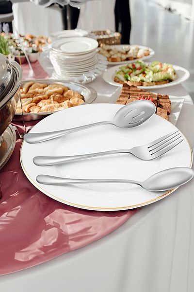 Chavin 7 Piece Steel Silver Presentation Serving Spoon Spoon Fork Knife Spatula Set Mt154