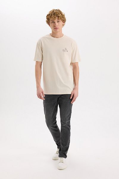 DeFacto 100% βαμβάκι Tom & Jerry Regular Fit Crew λαιμόκοψη με στάμπα κοντομάνικο μπλουζάκι D6789ax25sp