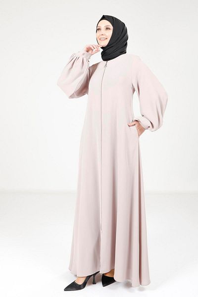 Beyza Samyeli μανσέτα με χάντρες Flared Beige Χρώμα Ferace 3746