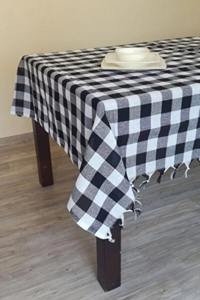 DENİZLİ ÇEYİZ Față de masă neagră 150x150 pentru picnic