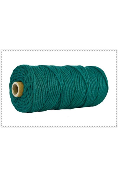 Choice9 خيط قطن ملون 100%، أخضر داكن، مصنوع يدويًا، ديكور بوهيمي، 3 مم، حبل م...