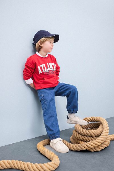 DeFacto Bedrucktes Sweatshirt mit Rundhalsausschnitt für Babys D7757A525SP