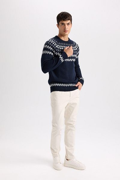 DeFacto Καλοκαιρινό Gabardine Chino Canvas Παντελόνι Slim Fit Slim Fit Skinny Leg με τσέπες B2089ax25sp