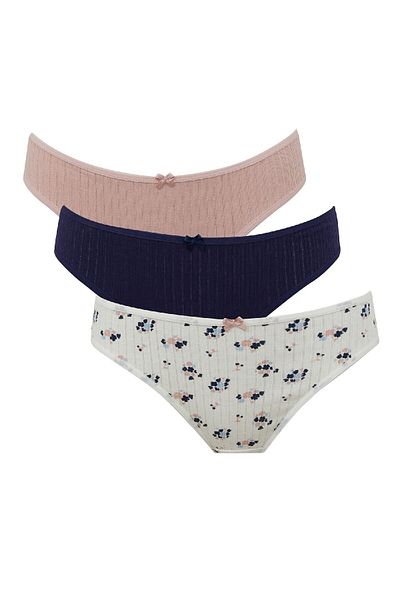 DeFacto Fall in Love Patterned 3-Pack Slip Panties D8625Ax24Wn