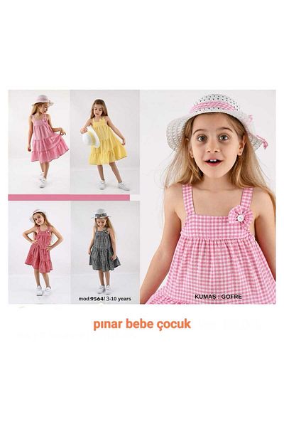 Mıstık Bebe Summer Girl's Dress with Bow/Hat