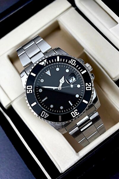 Louis Genessio Limited Edition Silver Calendar Men's Wrist Watch