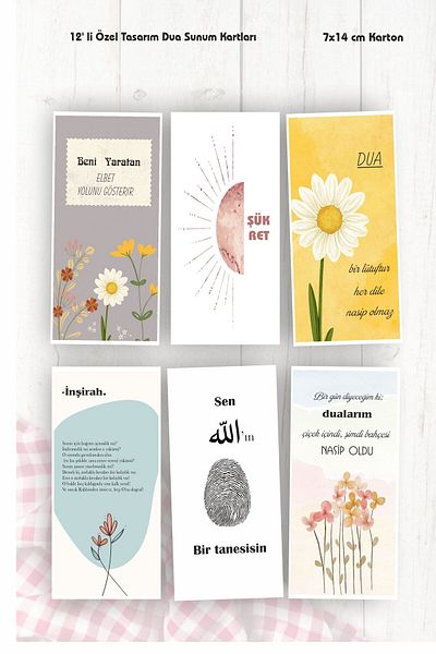 43 cici süsler organizasyon Sufism Themed Coffee Presentation Cards 12 Motto Cards 7X14 cm