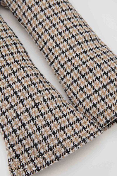 DeFacto Baby Girl Flare Fit Checkered Elastic Waist Trousers A9957A5