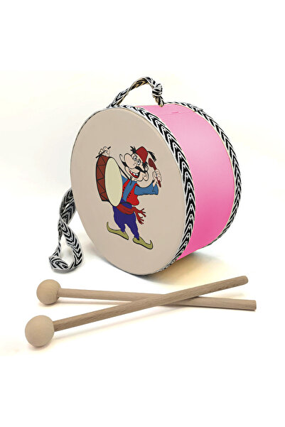 Souvenest RamazanDavulcusu Baskılı , Pembe , Gerçek Deri Çocuk Davulu