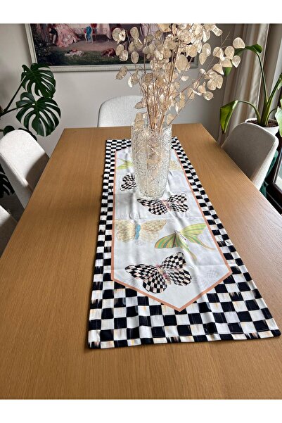 TUĞÇE DEMİR HOME DESIGN KELEBEK DAMA DESEN RUNNER