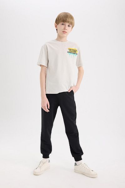 DeFacto Boy's Crew Neck Printed Short Sleeve T-Shirt D9288A825Sm