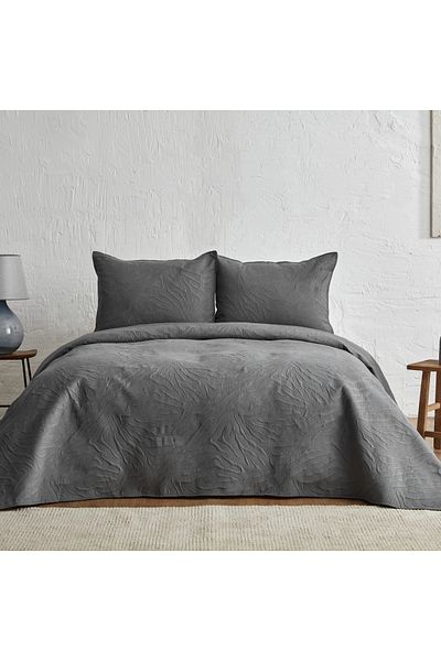 Karaca Home Sonnia Double Bedspread Set Anthracite