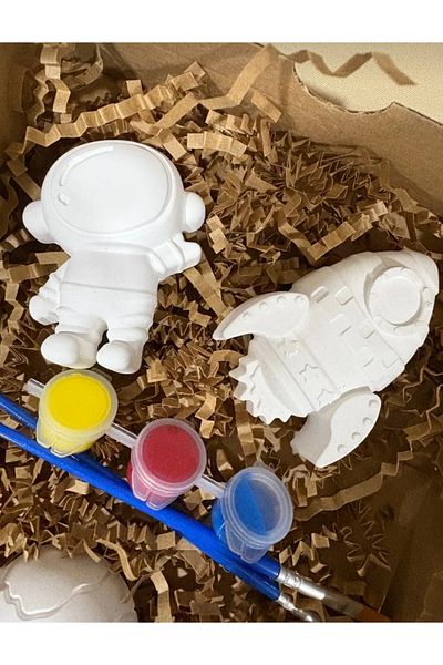Avcı Astronaut and World 3D Stone Painting Mother Child Activity Set