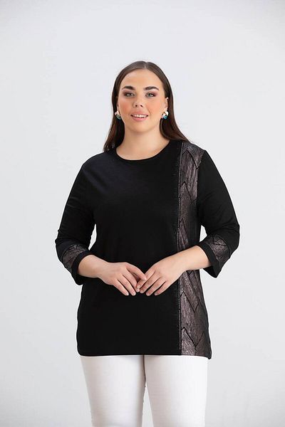 TUSSE Elegant Stone Stitched Plus Size Bluz