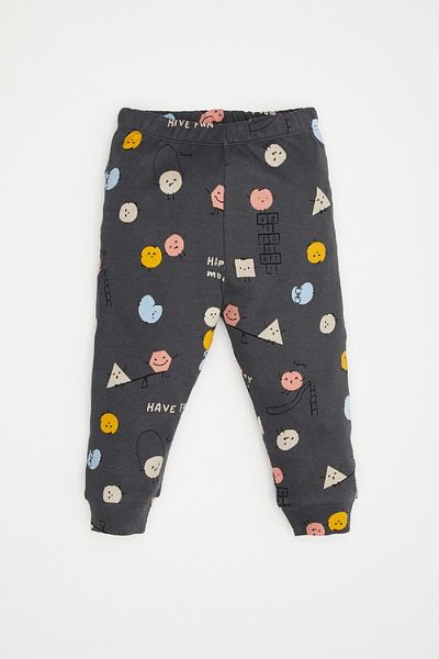 DeFacto Baby-Jungen-Pyjama-Set, gemustert, langärmelig, Oberteil, elastische Taille, lange Unterseite, D8653a524au