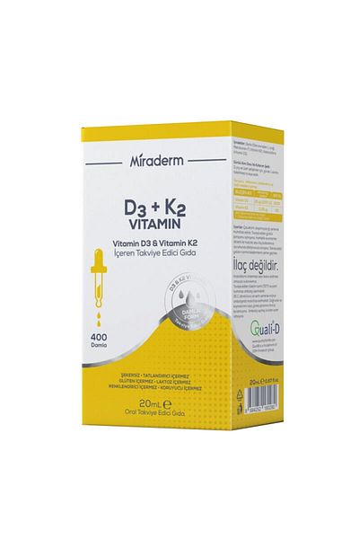 Miraderm D3 + K2 Vitamin Supplement Food 20 ml