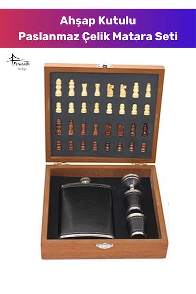 Fernanda Premium Stainless Steel 8.oz 2 Shot Glass Wooden Alcohol Set 20*18 cm