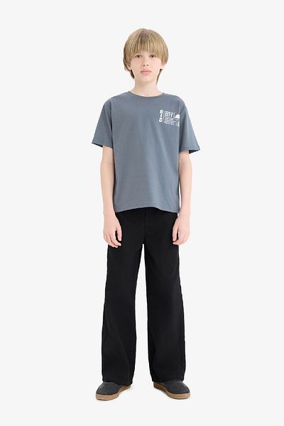 DeFacto Boy's Crew Neck Printed Short Sleeve T-Shirt D9276A825Sm