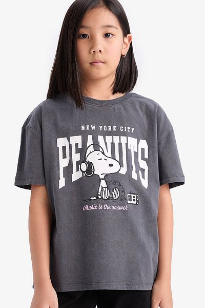 DeFacto Girls Snoopy Relax Fit Crew Neck Short Sleeve T-Shirt D8821A825Sp