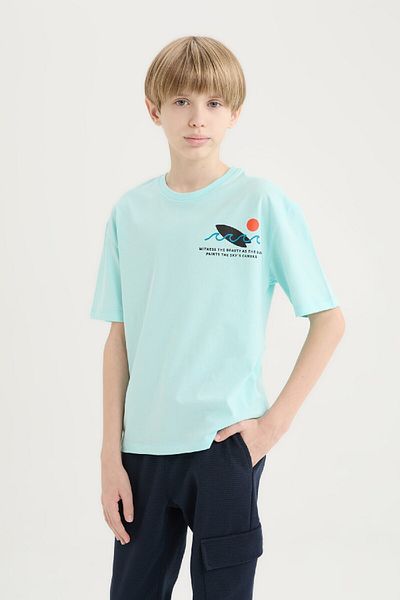 DeFacto Chlapecké oversize Wide Fit Crew Neck Tričko s krátkým rukávem B6165A825SM