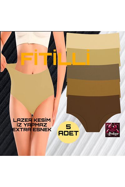Afrodizyac 5 Pack High Waist Laser Cut Trophy Non-Marking Extra Stretchy Panties