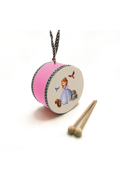 Souvenest Princess Sofia Printed Leather Toy Children's Drum Pink (2-5 Years Old)